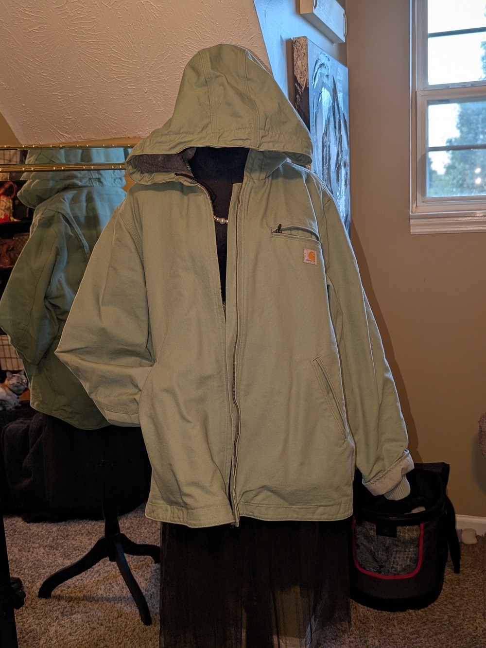 Carhartt sage hooded jacket — 2X And Beanie